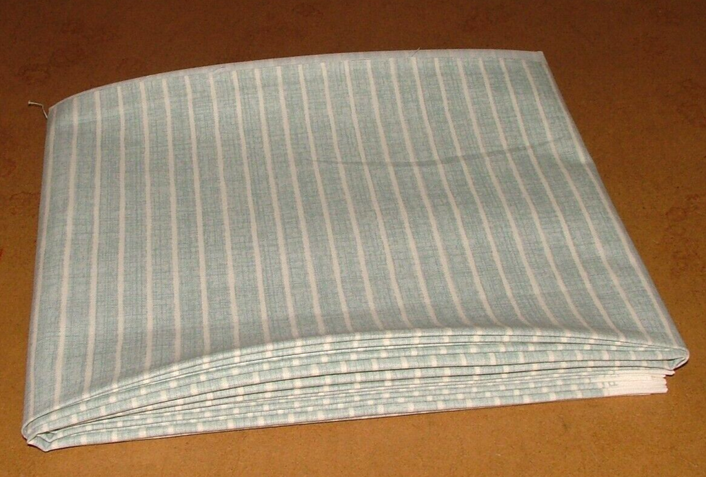 3.3 Metres iLiv Pencil Stripe Duckegg Cotton Fabric Cushion Curtain Upholstery