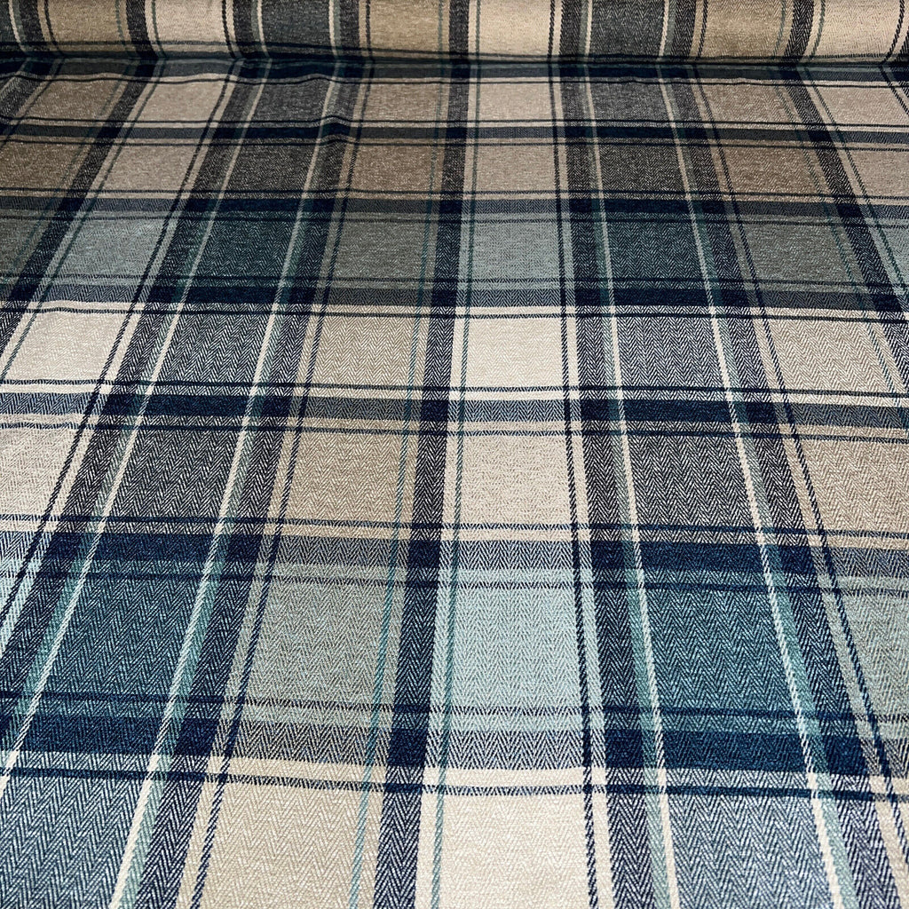 3.2 Metres iLiv Argyle Indigo Tartan Check Fabric Curtain Upholstery Cushion