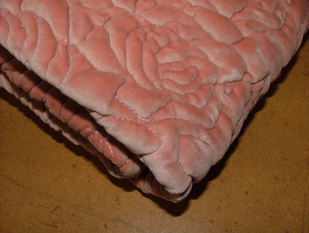 Romo Roses Rose Pink Quilted Velvet Fabric Upholstery Cushion RRP £263.50