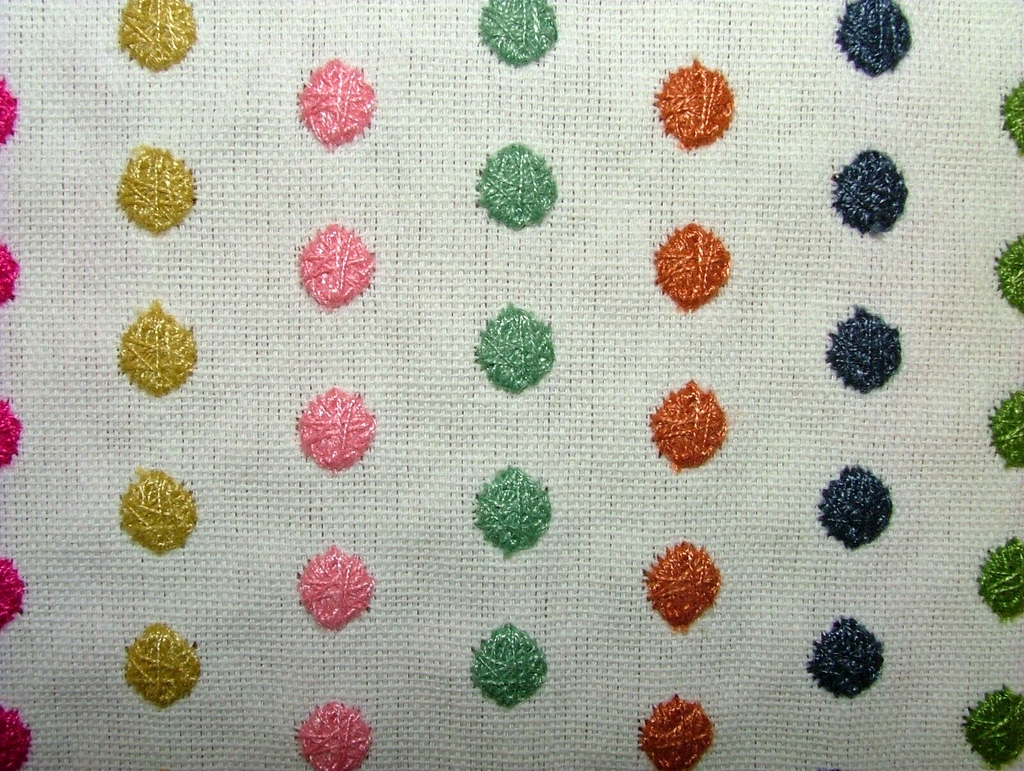 4.2 Mt Romo Dotty Tutti Frutti Embroidered Fabric Upholstery Curtain RRP £533.40