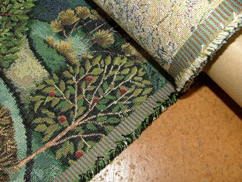 Green Meadow Tree Tapestry Fabric Curtain Upholstery Cushion Blanket Throws Use