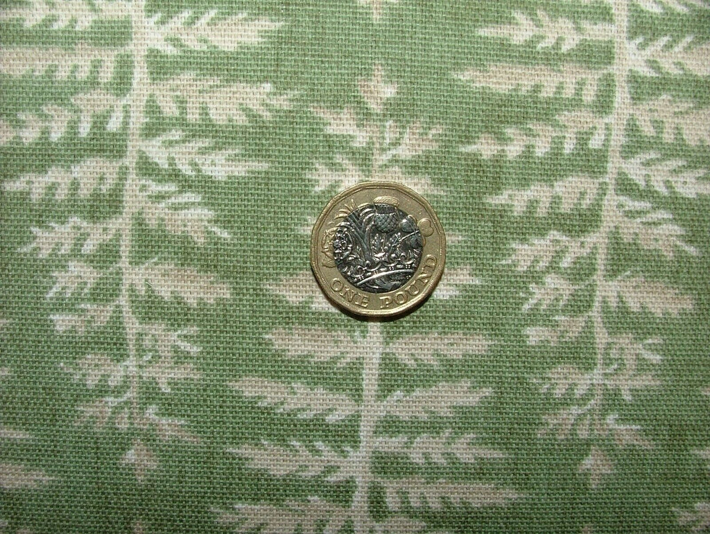 5.5 Metres iLiv Fernia Fern Green Woven Cotton Fabric Cushion Curtain Upholstery