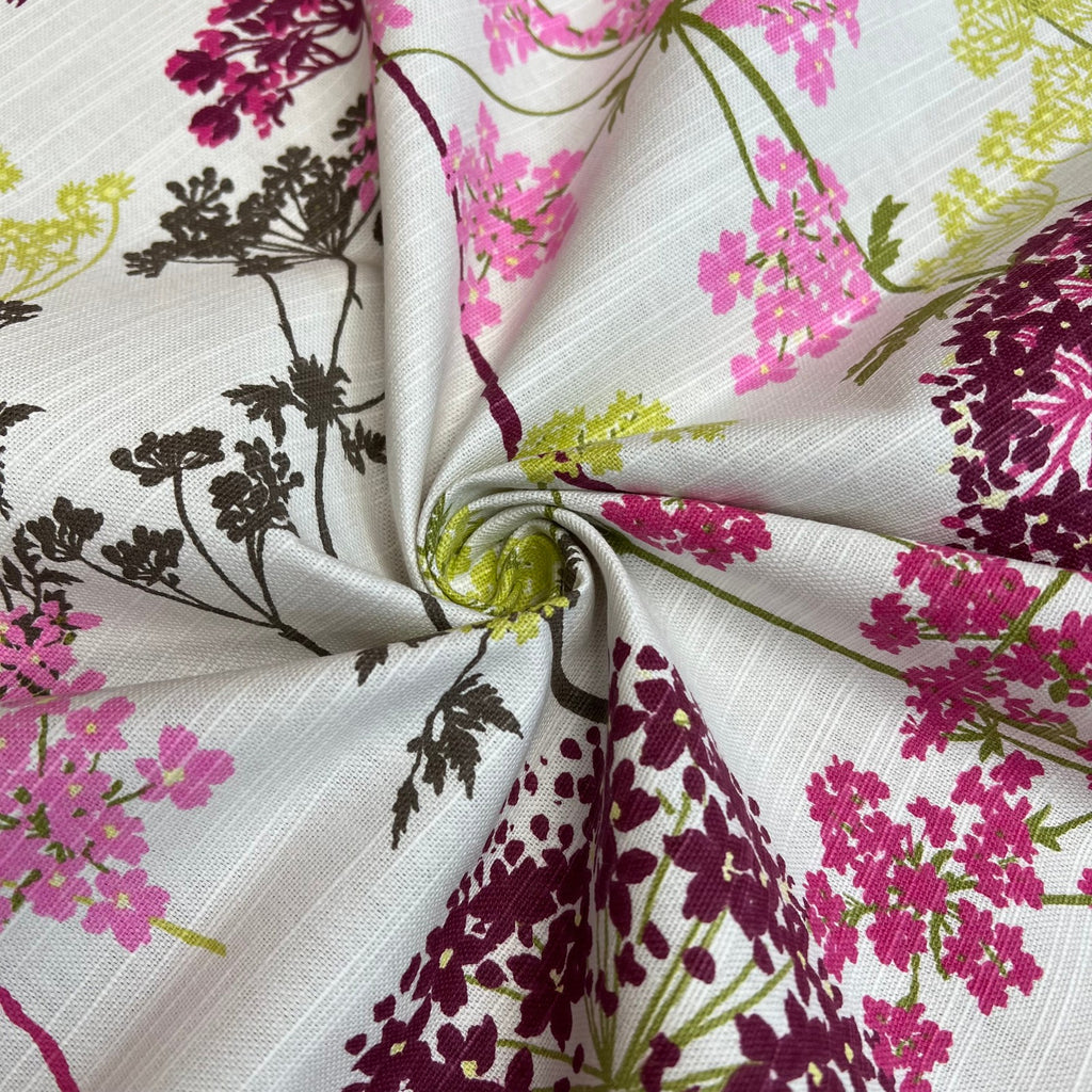 iLiv Cotton Curtain Fabric 5 Metres Hedgerow Magenta Upholstery Cushion Blind9