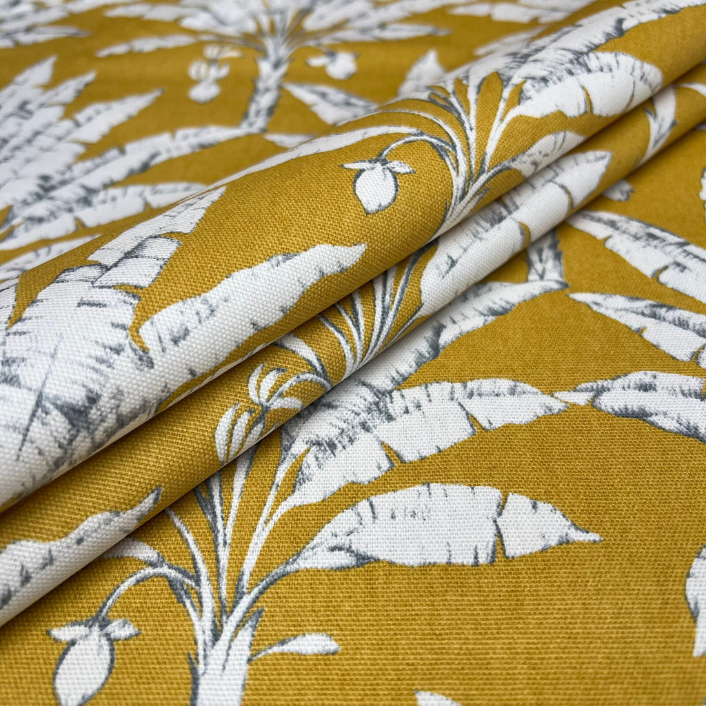 2.7 Metres iLiv Palm House Ochre 100% Cotton Fabric Cushion Curtain Upholstery2