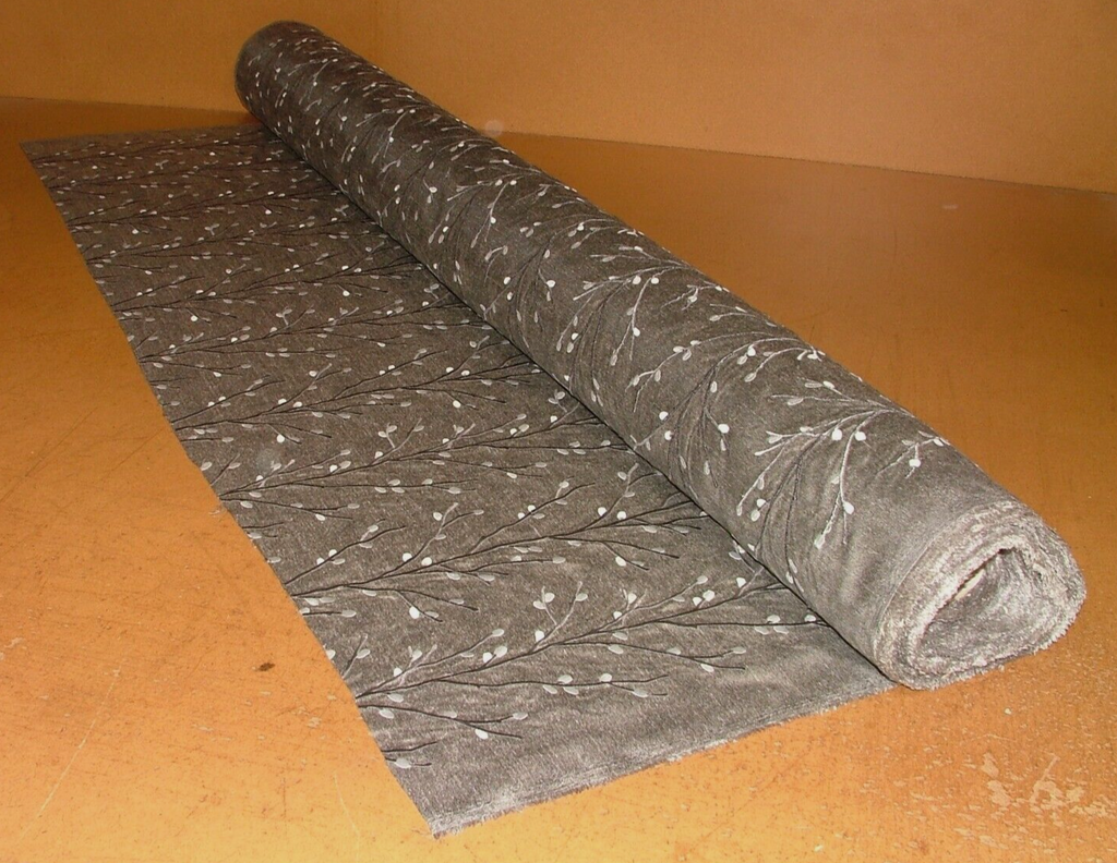 20 Metre Smoke Grey Floral Jacquard Curtain Upholstery Cushion Fabric RRP£760.00