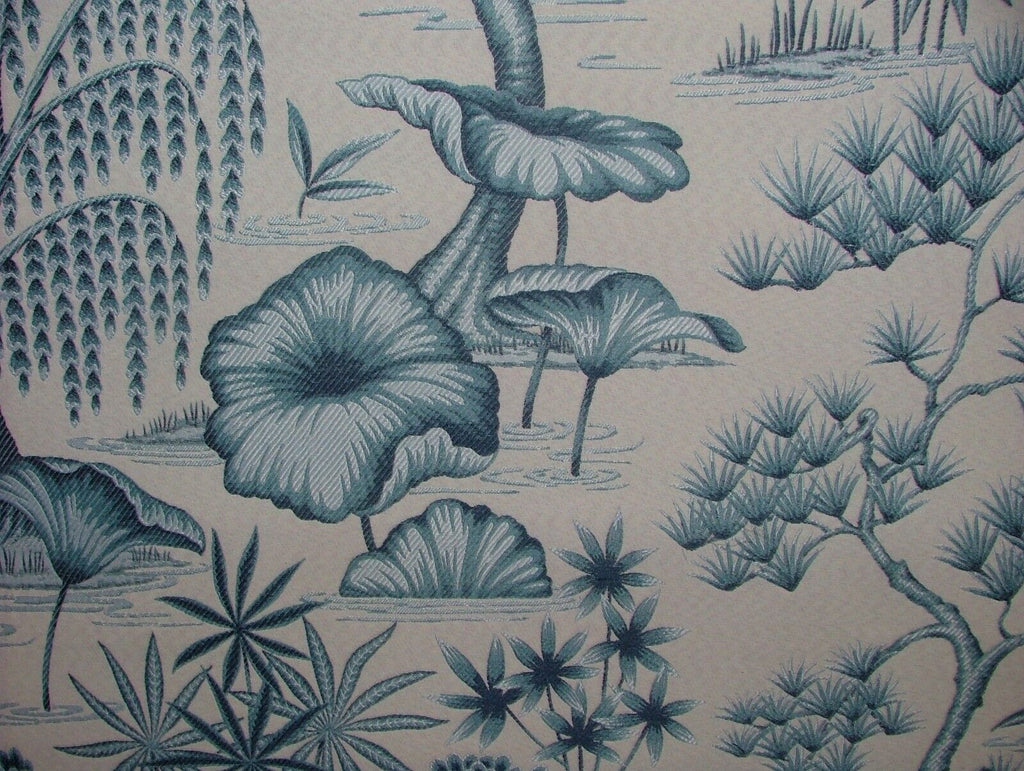 Japanese Oriental Tree Delft Jacquard Fabric Curtain Upholstery Cushion Blind