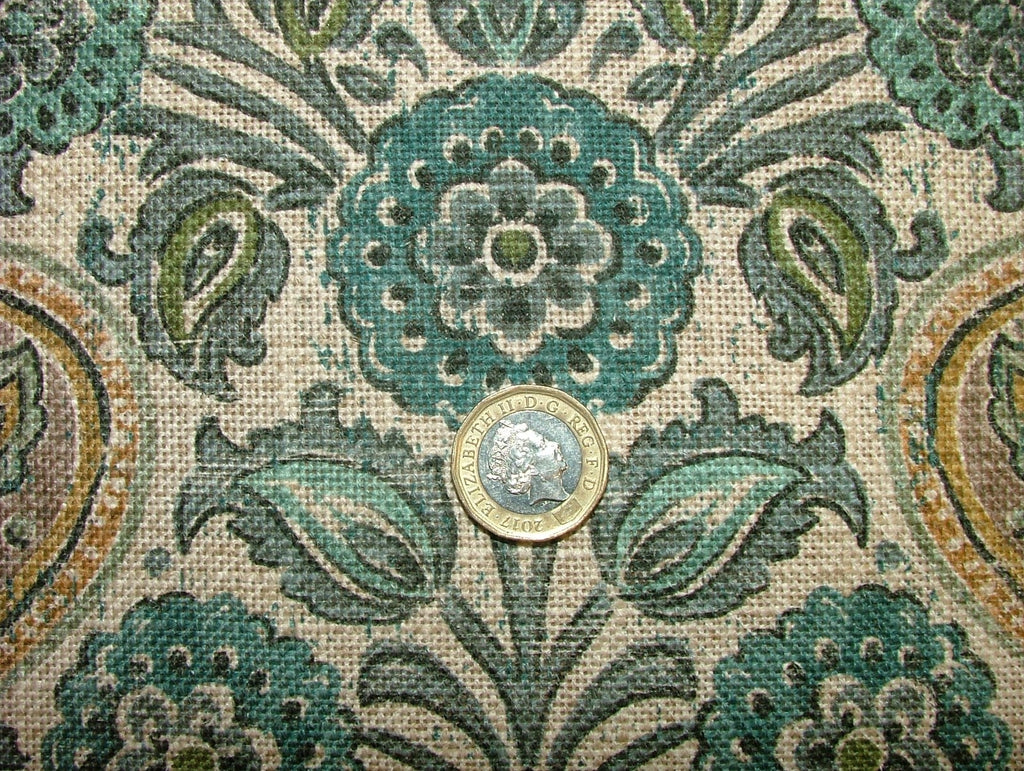 1 Metre Sari Turmeric Linen Blend Fabric - Curtain Upholstery Cushion Headboards11