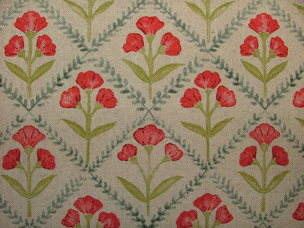 Devonshire Floral Linen Blend Fabric Curtain Cushion Upholstery Blinds Craft Use