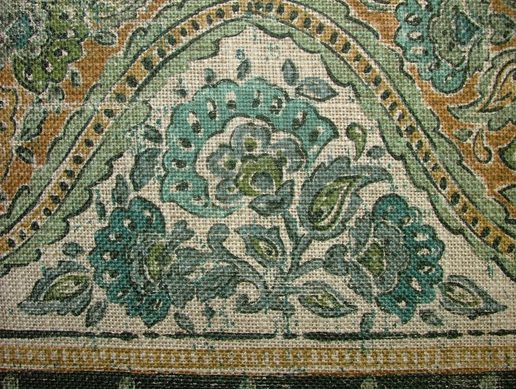 1 Metre Sari Turmeric Linen Blend Fabric - Curtain Upholstery Cushion Headboards5