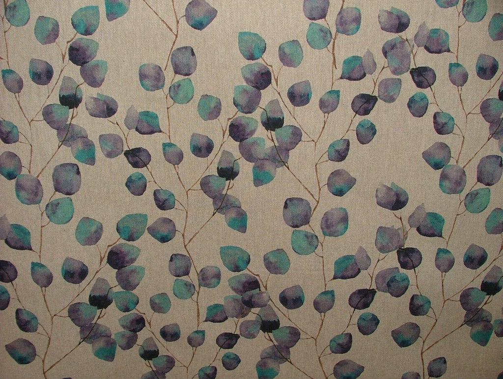 Eucalyptus Tree Leaf Blue Linen Cotton Fabric Curtain Cushion Upholstery Craft