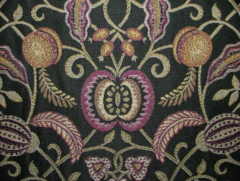 Arts And Crafts Coxhall Black Jacquard Curtain Upholstery Cushion Use Fabric