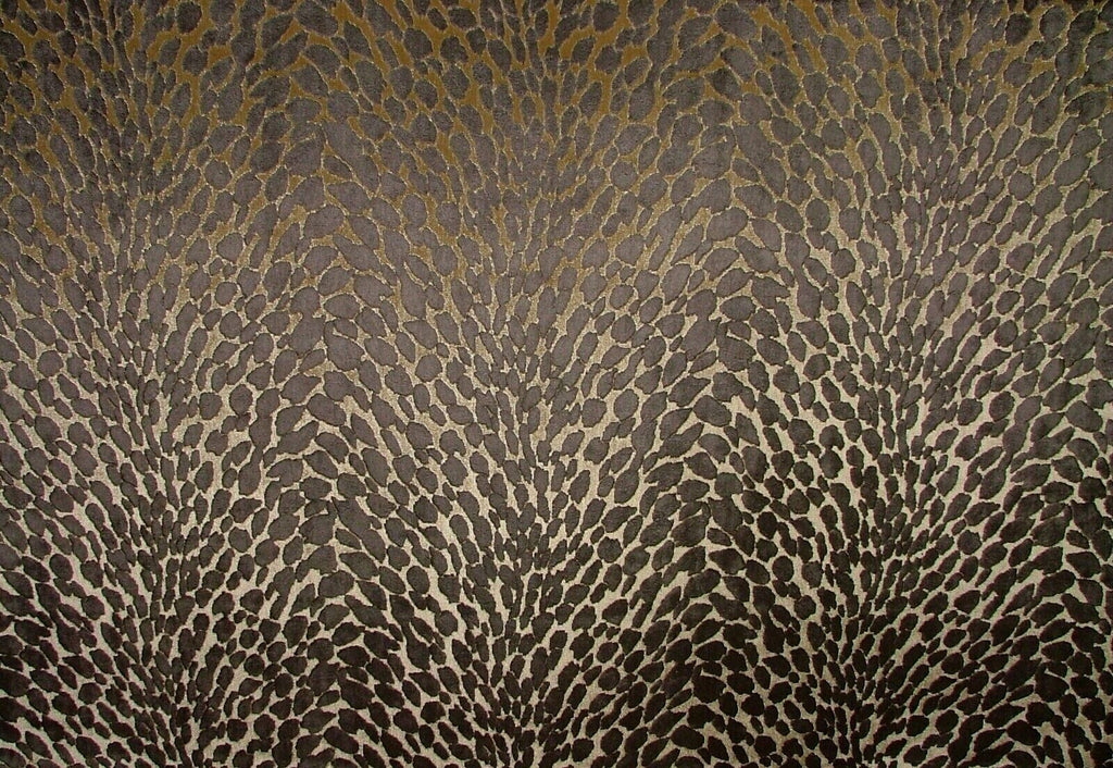 Animal Print Bronze Plush Heavyweight Velvet Fabric Curtain Upholstery Cushion