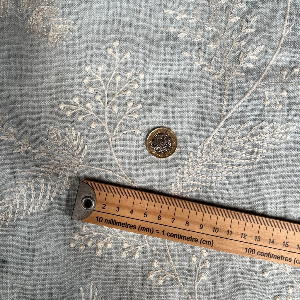 2 Metres iLiv Harper Eau De Nil Premium Embroidered Fabric Curtain Upholstery8