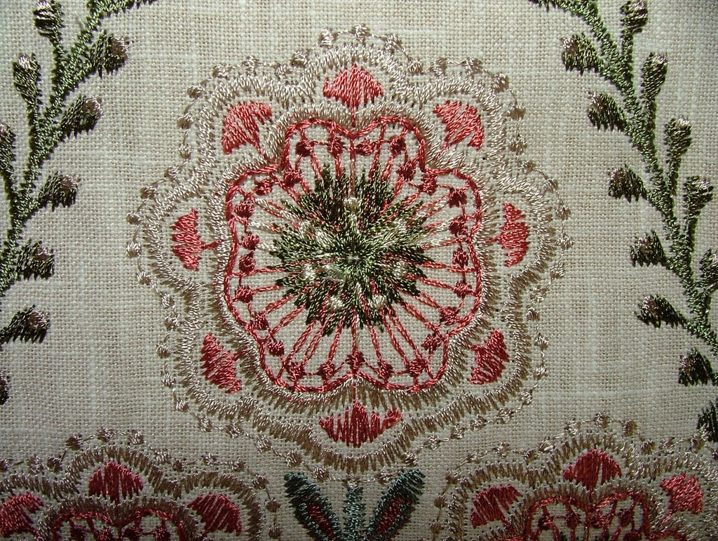 1.15 Metres iLiv Marcella Pine Embroidered Fabric Curtain Upholstery Cushion7
