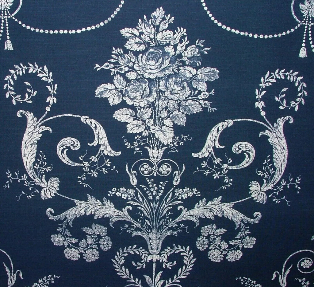 13 Metre Laura Ashley Josette Midnight Blue Fabric Curtain Cushion Upholstery12