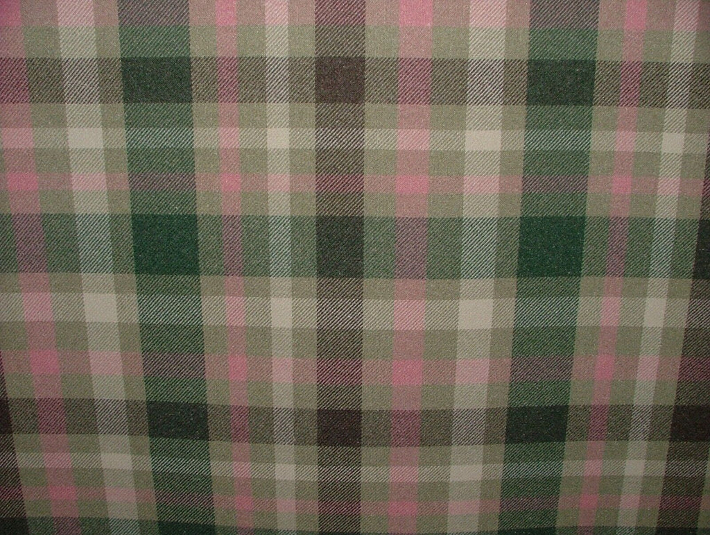 Tobermory Jade Wool Effect Thick Tartan Upholstery Curtain Cushion Fabric