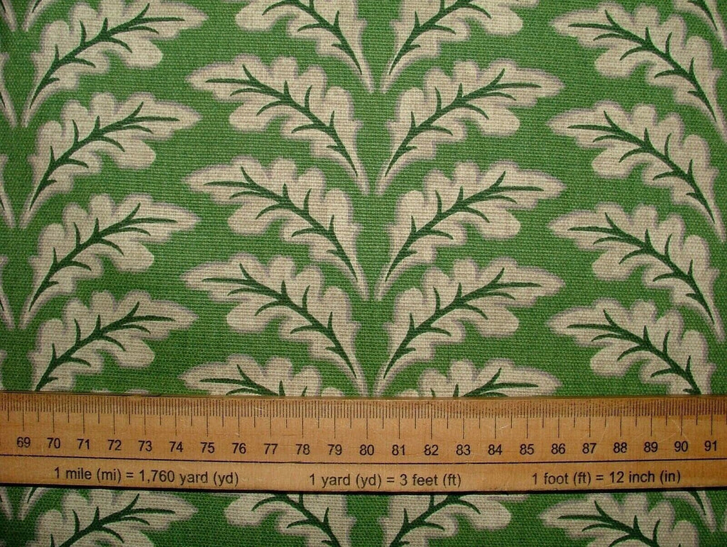 3.8 Metres Morris Leaf Forest Green Cotton Curtain Upholstery Cushion Fabric