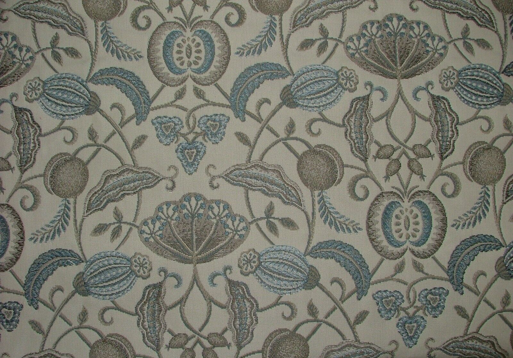 3.2 Mts Arts And Crafts Coxhall Dove Jacquard Curtain Upholstery Cushion Fabric