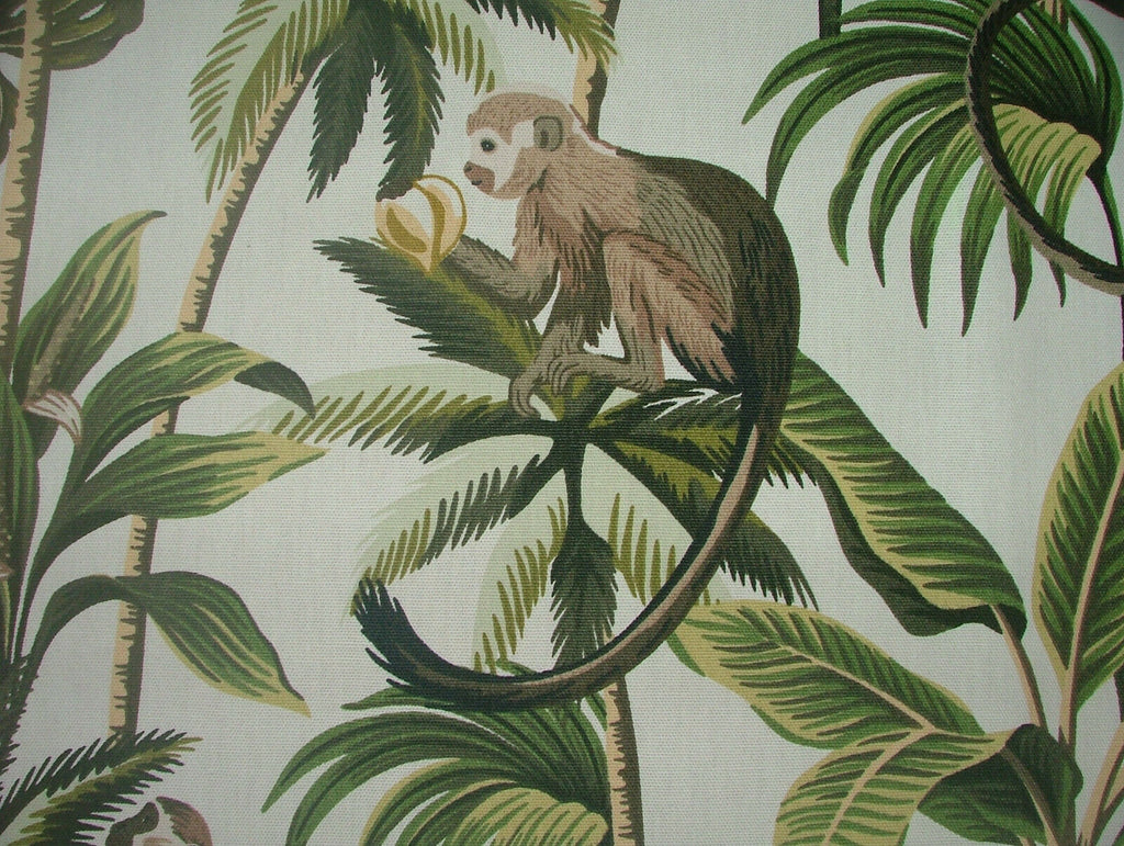 Tropical Monkey Botanical 100% Cotton Curtain Upholstery Cushion Blind Fabric