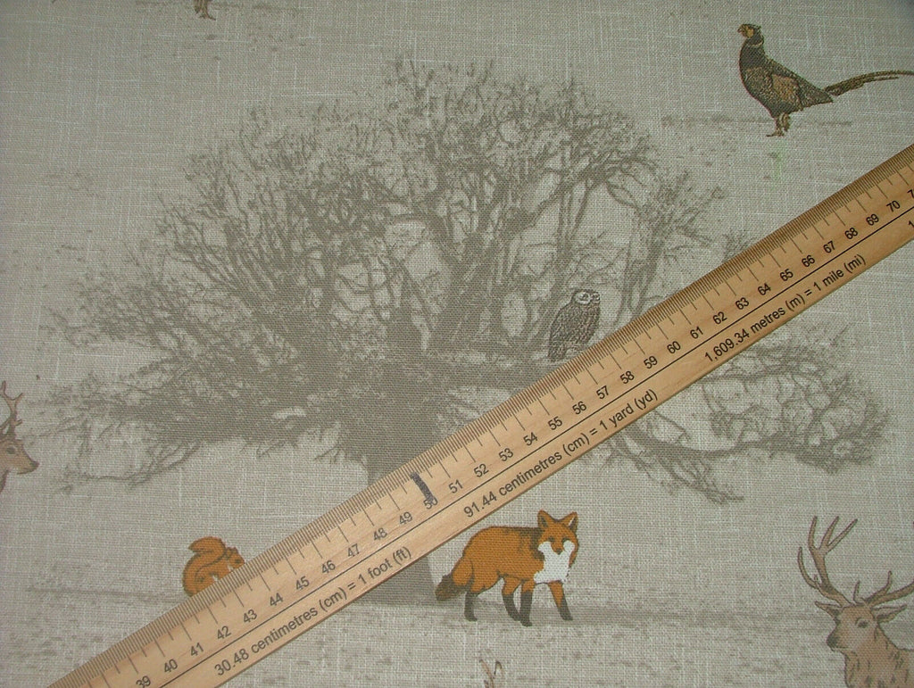 TATTON AUTUMN Fox Deer Stag 100% Cotton Curtain Upholstery Cushion Fabric