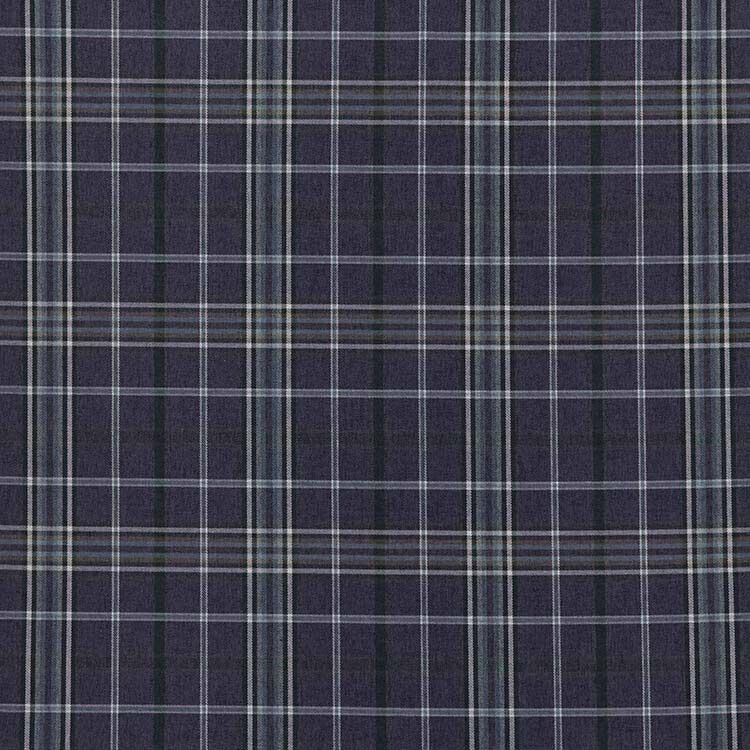 2.1m iLiv Braemar Indigo FR Tartan Cotton Linen Curtain Cushion Upholstery