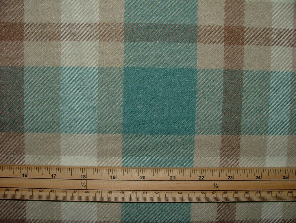 Tobermory Teal Wool Effect Thick Tartan Upholstery Curtain Cushion Fabric