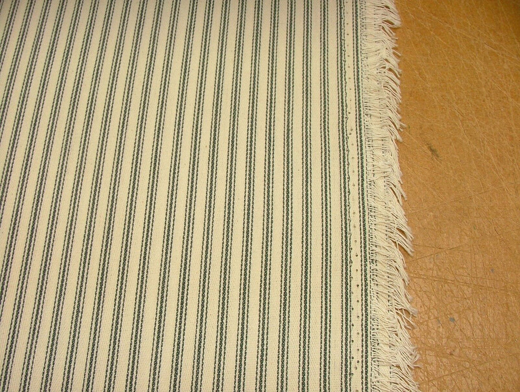 Charcoal Grey & Cream COTTON CANVAS French Ticking Fabric Extra Wide Width 214cm