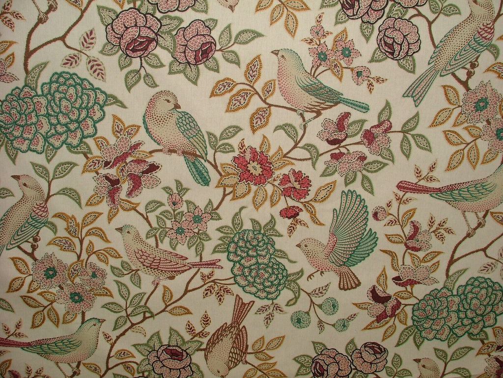 10 Metres Morris Bird Floral Fern Curtain Upholstery Roman Blind Quilting Fabric