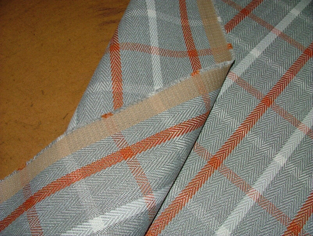 Paprika Grey White Herringbone Check Tartan Fabric Upholstery Cushion Curtain