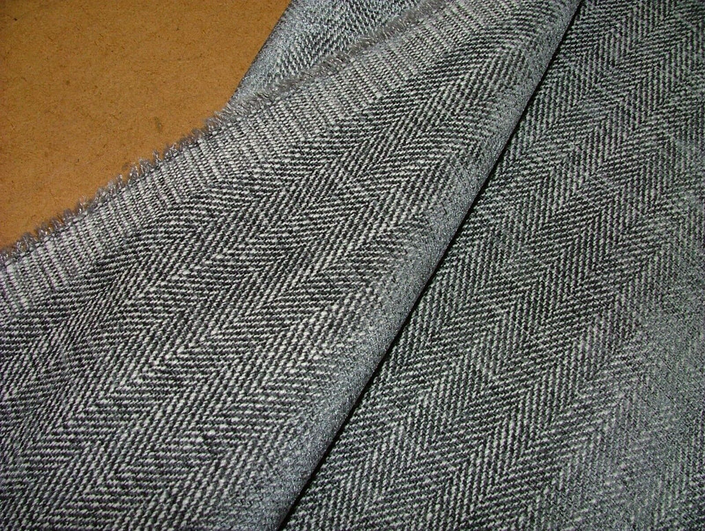 20 Metres Herringbone Grey Linen Blend Curtain Upholstery Fabric RRP £560.00