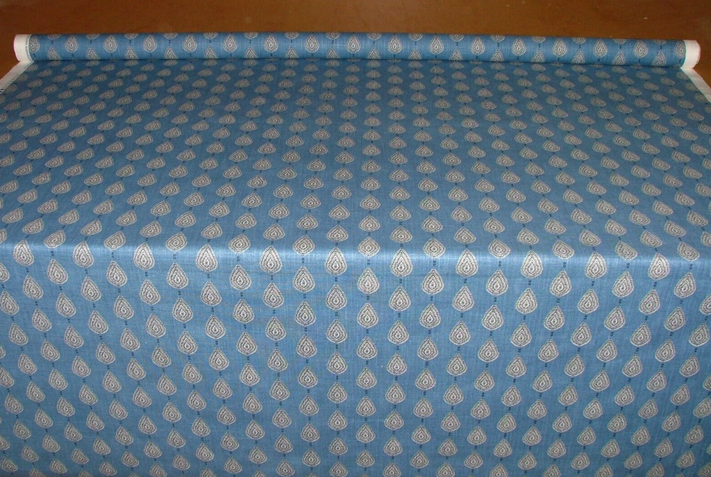 3 Metres iLiv Indo Batik Blue Leaf Cotton Fabric Cushion Curtain Upholstery