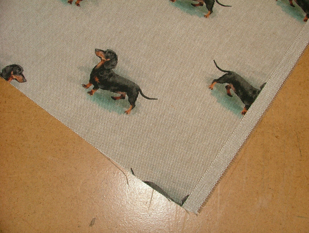 Sausage Dog Dachshund Cotton Rich Linen Fabric Curtain Cushion Upholstery Blinds