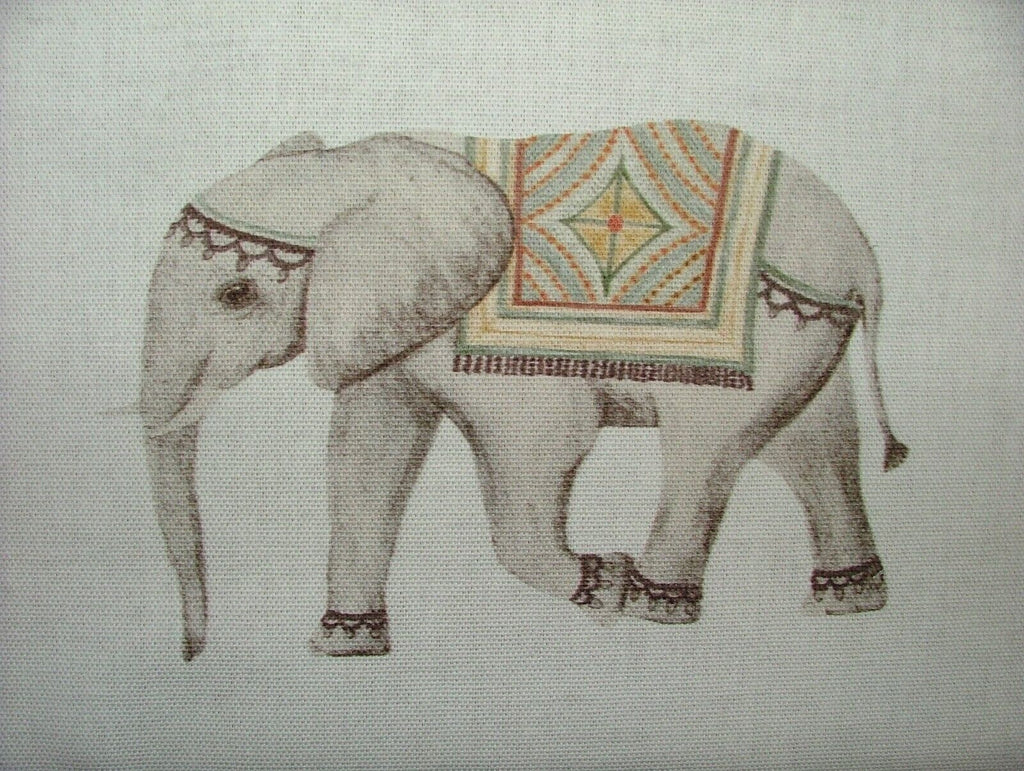 Jaipur Indian Elephant Natural Cotton Curtain Upholstery Cushion Blind Fabric