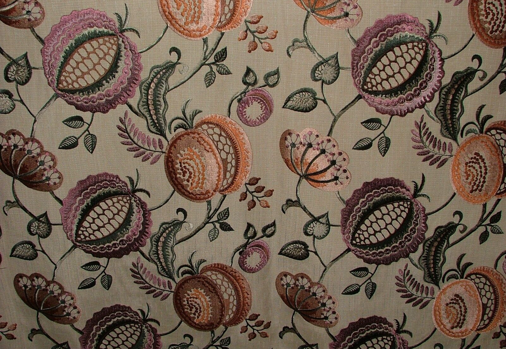 2.8 Metres iLiv Figs & Strawberry Embroidered Fabric Curtain Upholstery Cushion