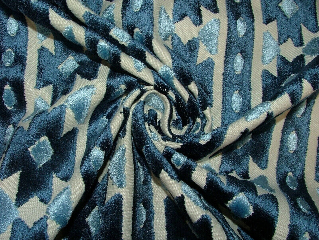 Kasbah Navy Blue Extra Thick Plush Velvet Fabric Curtain Upholstery Cushion