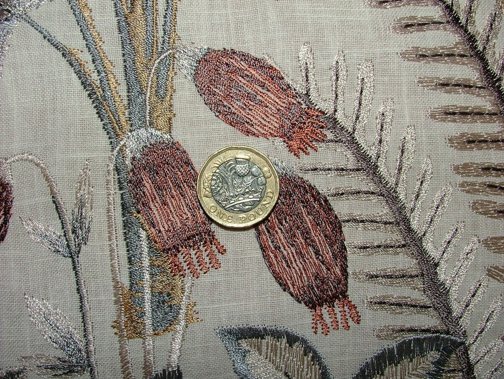 Tropical Forest Tiger Oasis Embroidered  Fabric Curtain Upholstery Cushion