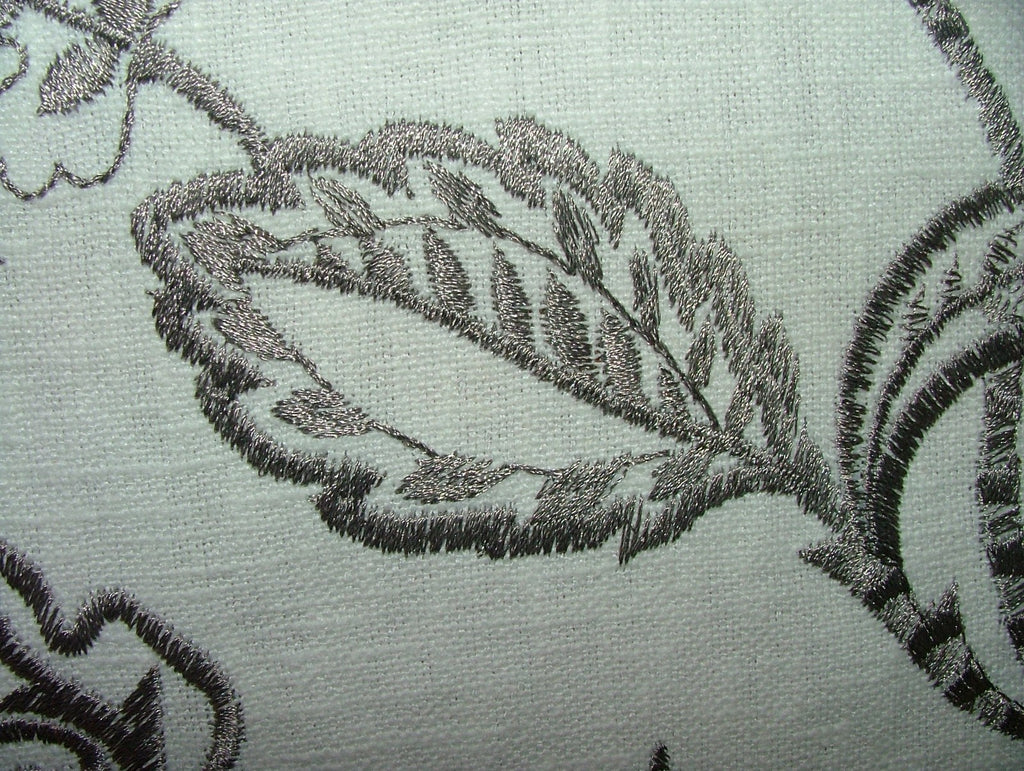 Sandringham Embroidered Curtain Fabric Natural Upholstery  Cushion 6 Metres6