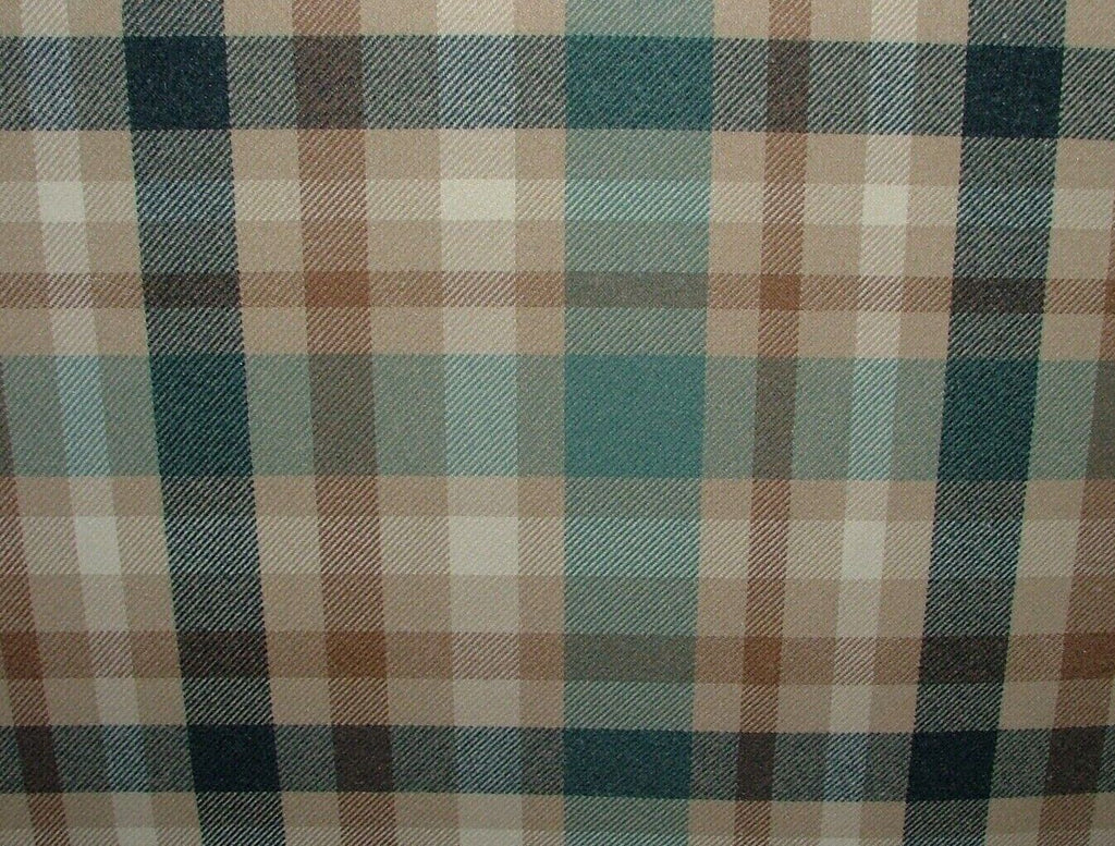 Tobermory Teal Wool Effect Thick Tartan Upholstery Curtain Cushion Fabric