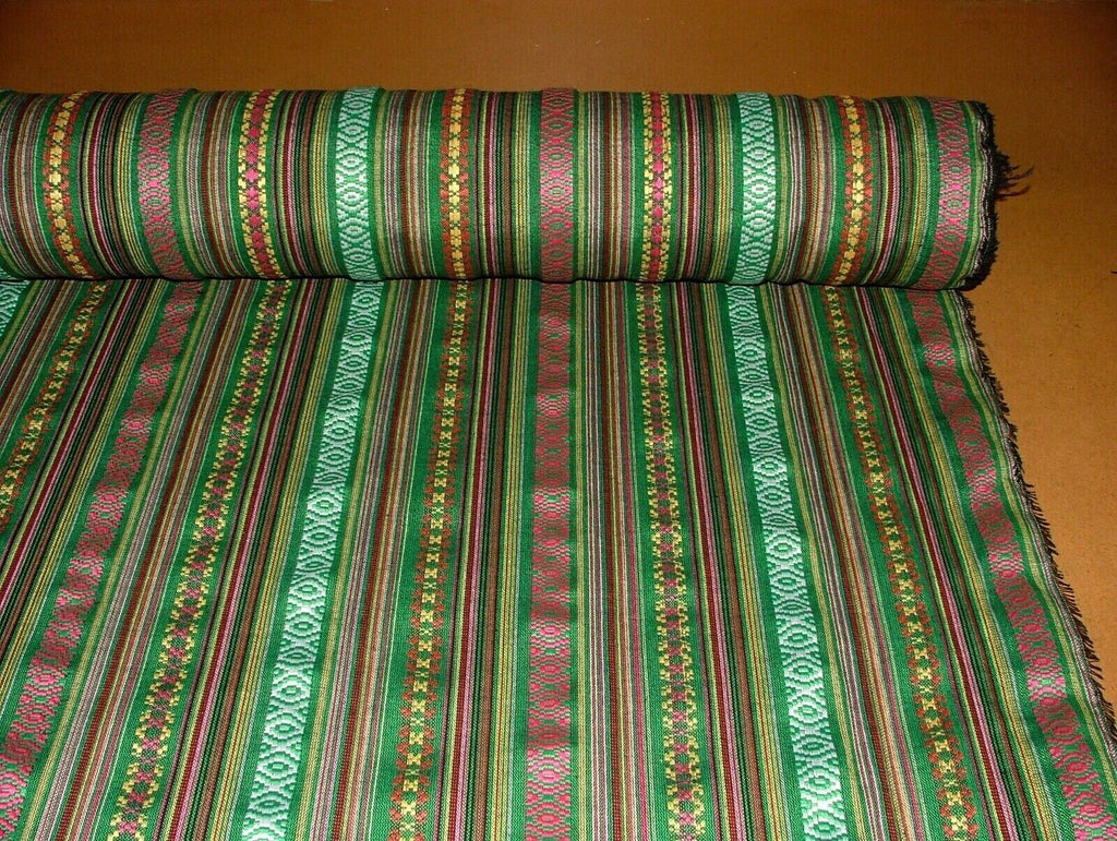 Mexican Jalapeno Stripe Woven Jacquard Curtain Upholstery Cushion Blind Fabric