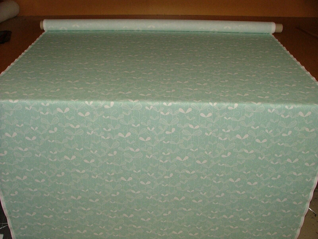 MissPrint Saplings Pale Aqua Scandi Cotton Curtain Upholstery Cushion Fabric