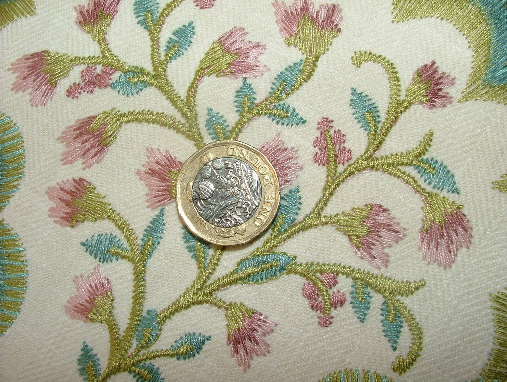 0.80 Metre Aquarius Orchid Premium Embroidered Fabric Curtain Upholstery Cushion6