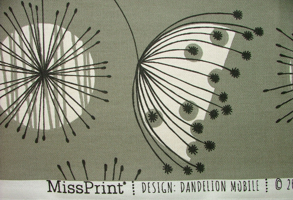 MissPrint Dandelion Mobile French Grey Scandi Curtain Upholstery Cushion Fabric