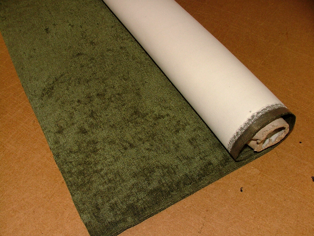 iLiv Chenille Curtain Fabric 3.5 Metres Belgravia Moss FR Upholstery Cushion2