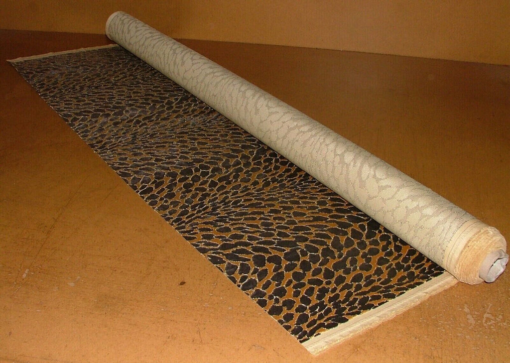 Animal Print Bronze Plush Heavyweight Velvet Fabric Curtain Upholstery Cushion