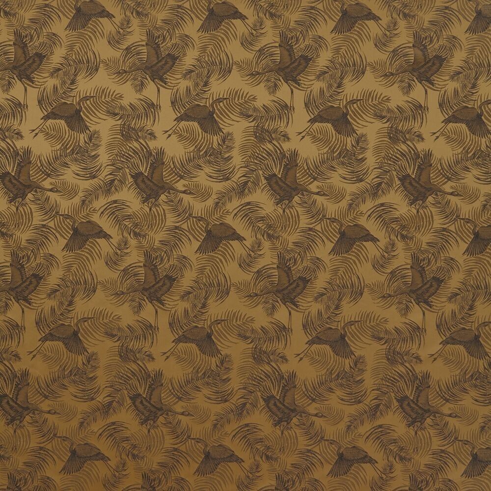 2.4 Metres Kotori Crane Bird Gilt Jacquard Curtain Upholstery Cushion Fabric