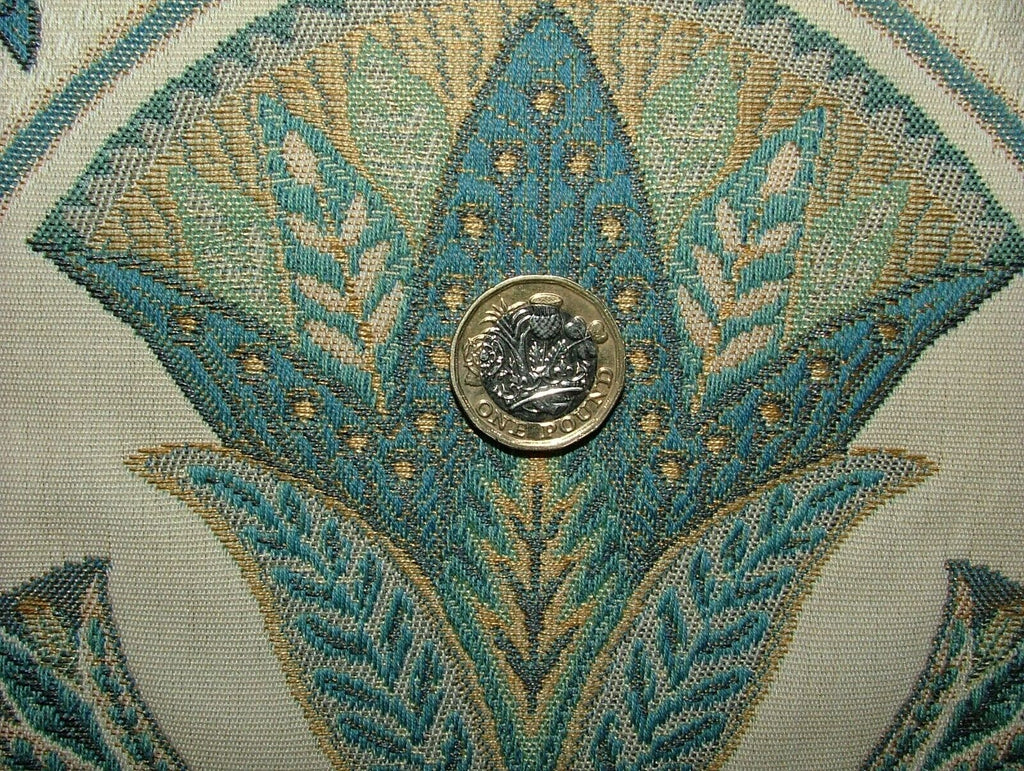 Art Deco Madison Prussian Blue Thick Jacquard Curtain Upholstery Cushion Fabric