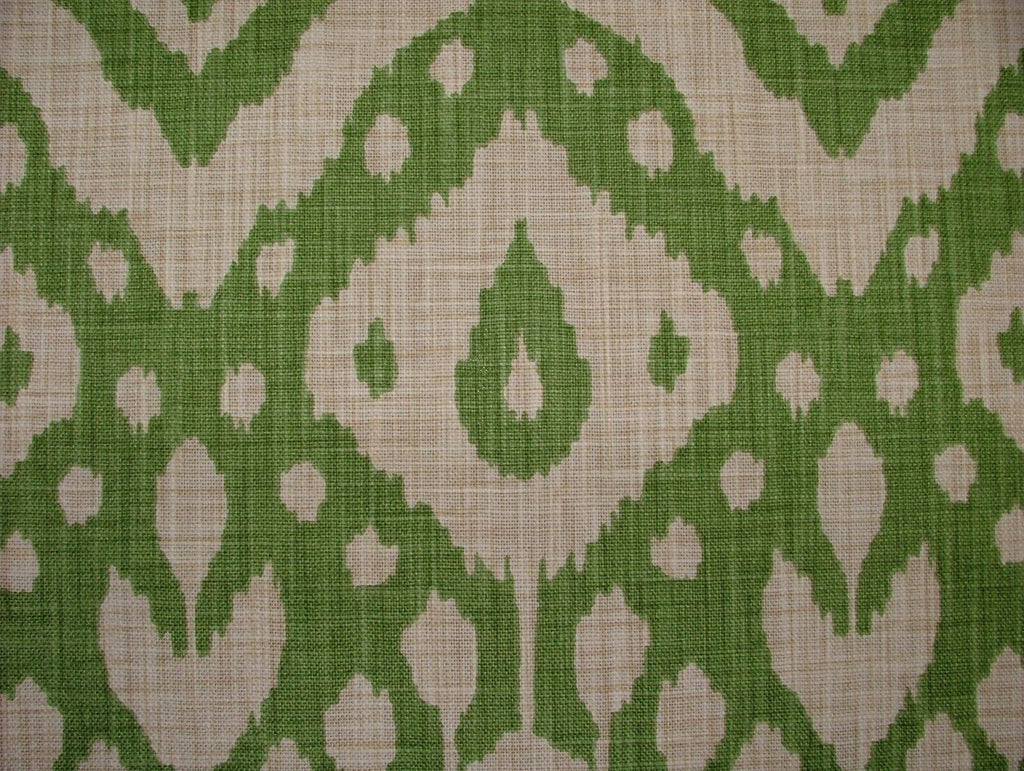 Moroccan Ikat Emerald Green Cotton Curtain Upholstery Cushion Roman Blind Fabric