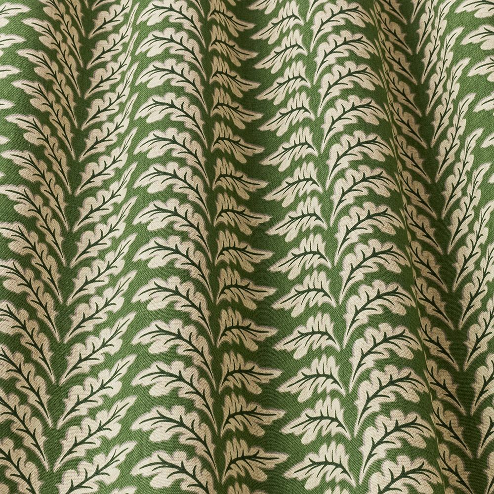 10 Metres Morris Leaf Forest Green Cotton Curtain Upholstery Roman Blind Fabric