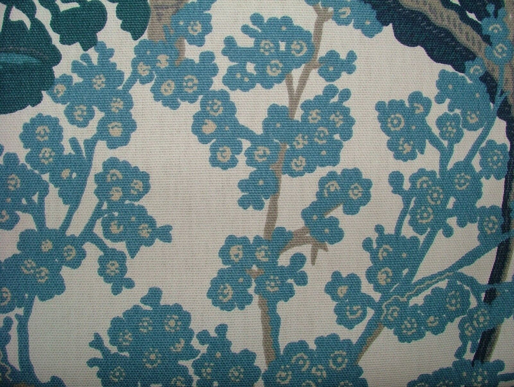 2.8 Metres iLiv Avar Delft Blue Woven Cotton Fabric Cushion Curtain Upholstery