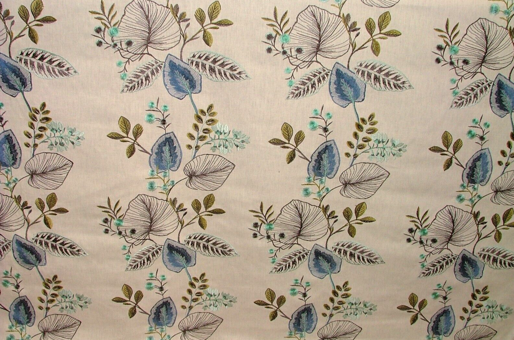 9 Metres Serengeti Marine Embroidered Curtain Cushion Upholstery Fabric RRP £585